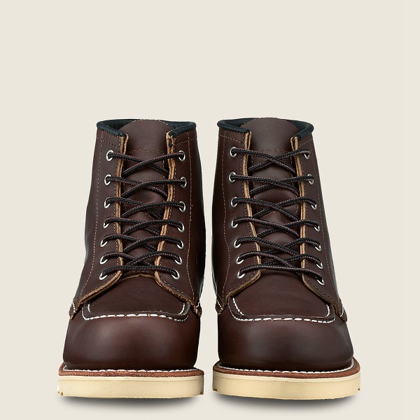 Botas Red Wing Heritage Mujer Marrom Oscuro - 6-Inch Classic Moc - Short Oro-Iginal Cuero - 457-FNRV